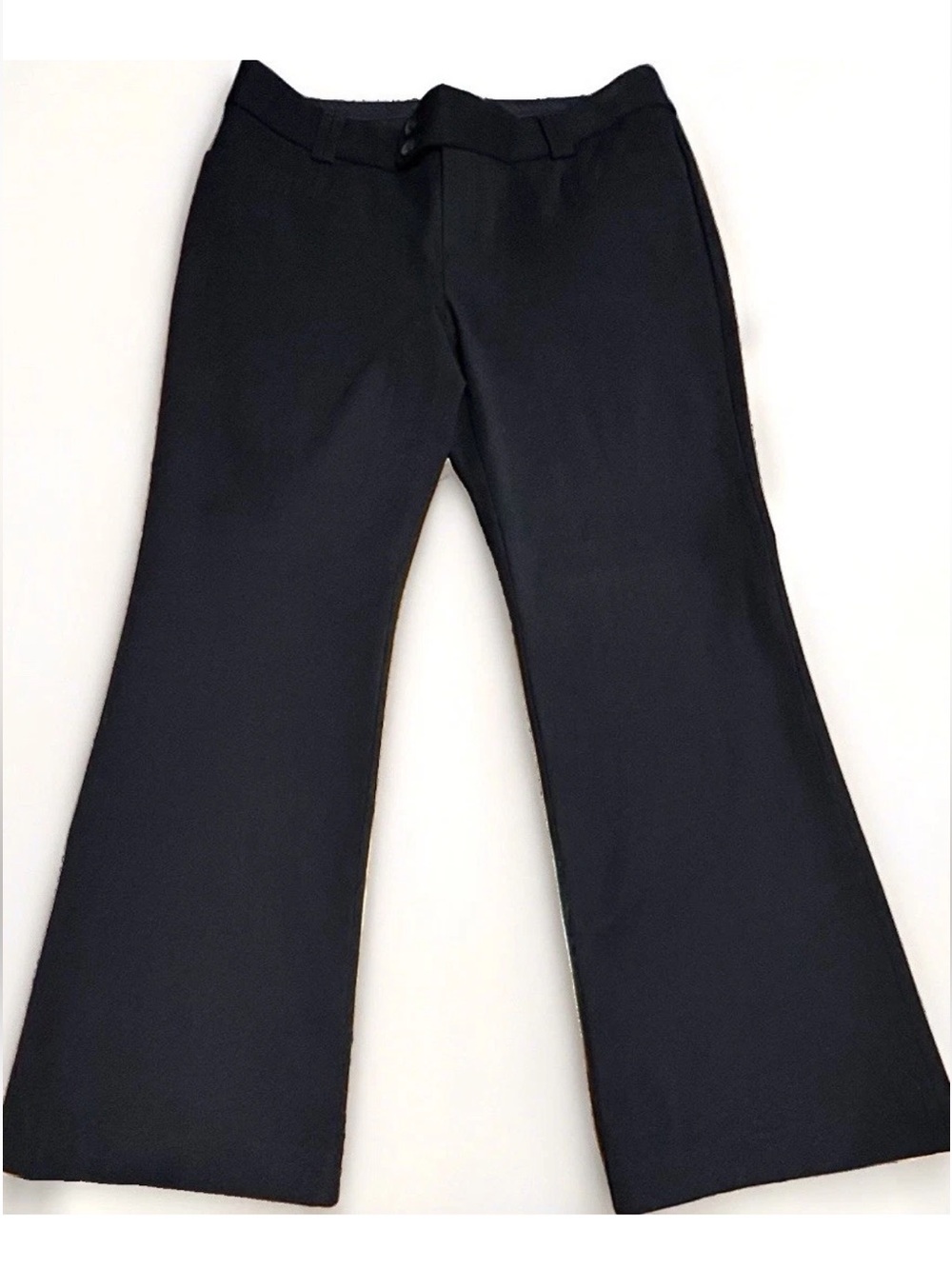 Banana Republic Petite Martin Fit Black Pants 10P Wide Leg Bootcut Career Office